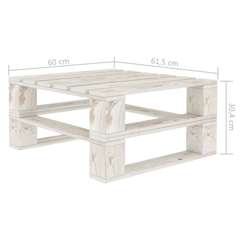 Vidaxl Juego De Muebles De Palés Para Jardín 6 Piezas Madera Blanco_2