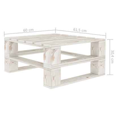 Vidaxl Juego De Muebles De Palets Para Jardín 5 Piezas Madera Blanco_2