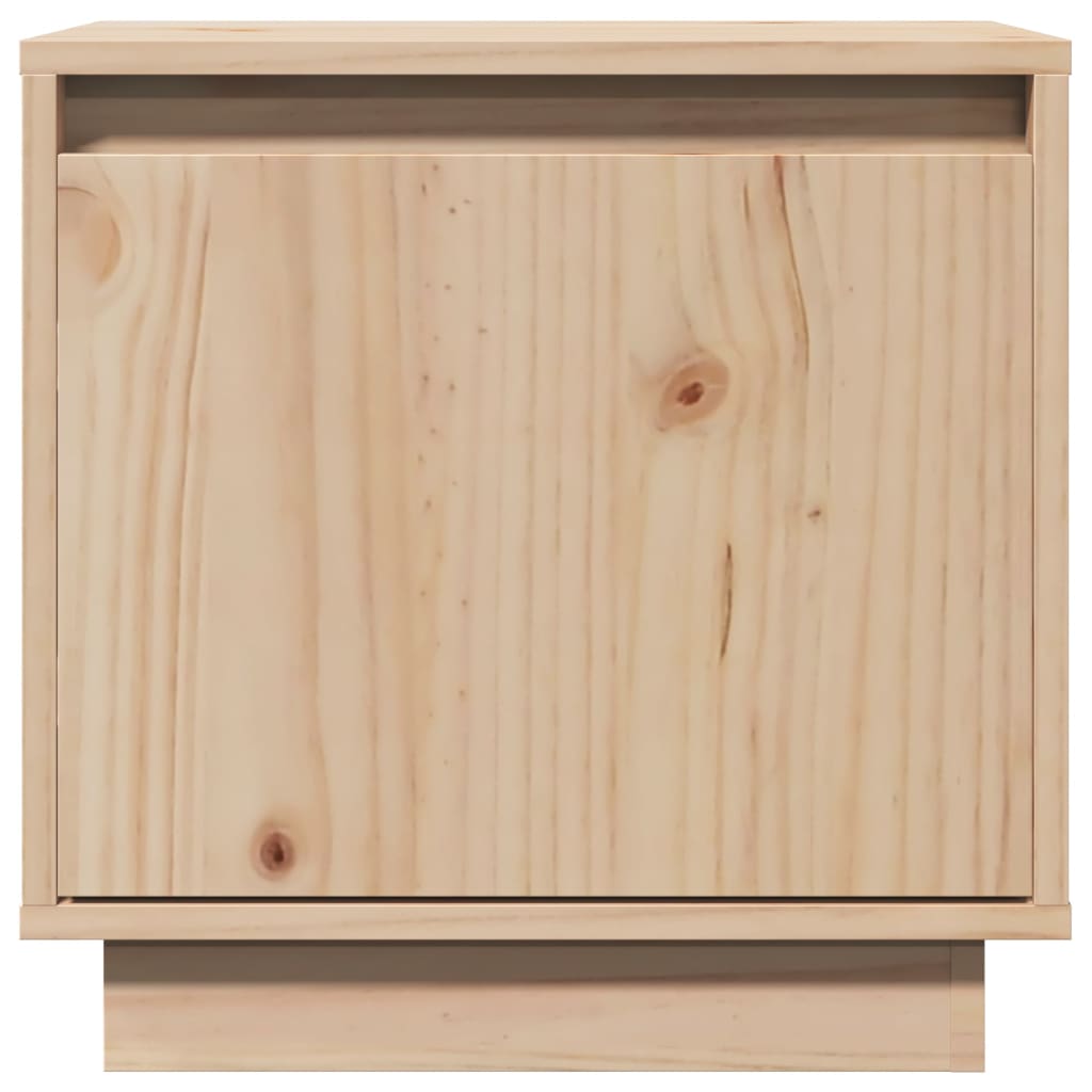 Mesita De Noche De Madera Maciza De Pino 40x30x40 Cm_2