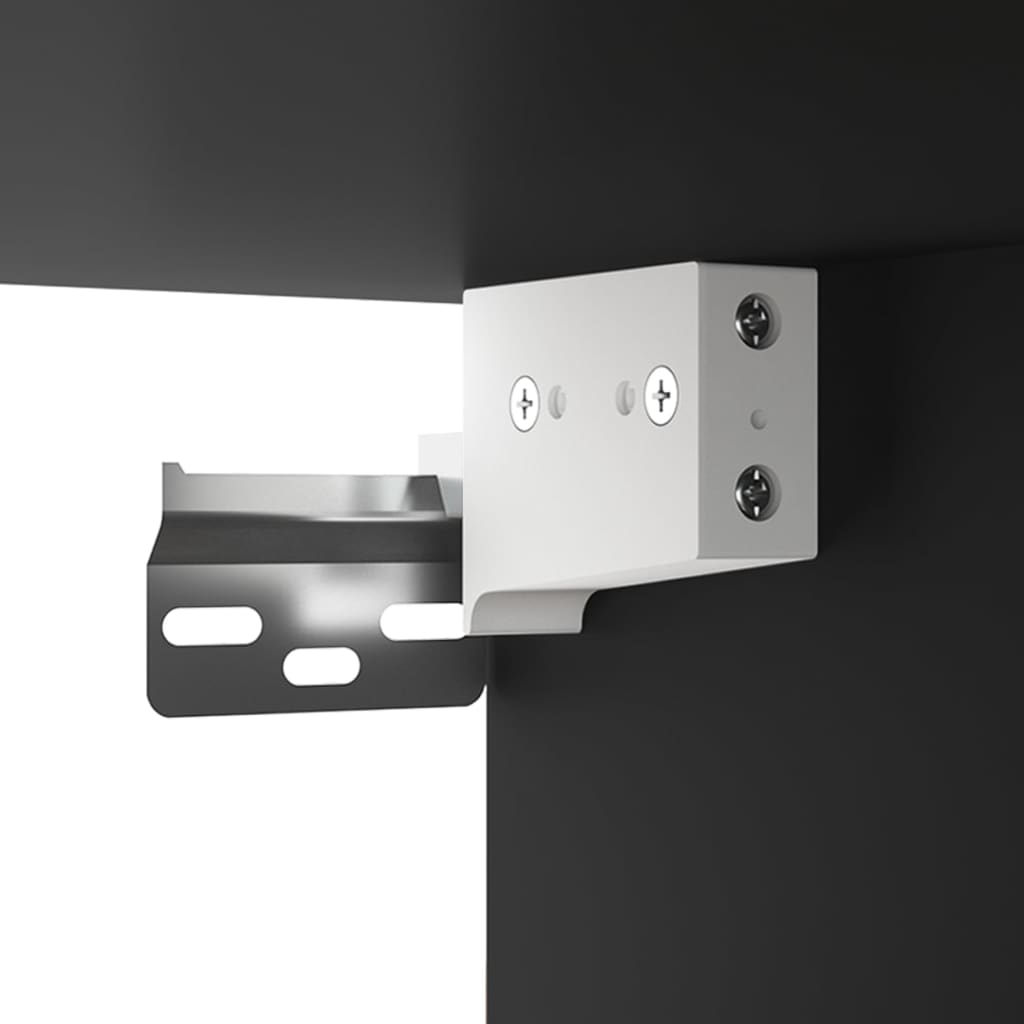 Armario De Pared Colgante Negro 69,5x34x90 Cm / Vetonek_5