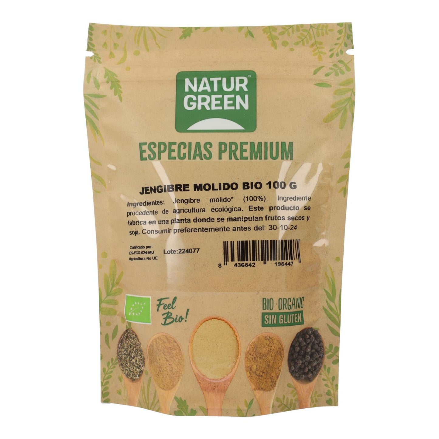 Gengibre em pó biológico NaturGreen 100 g