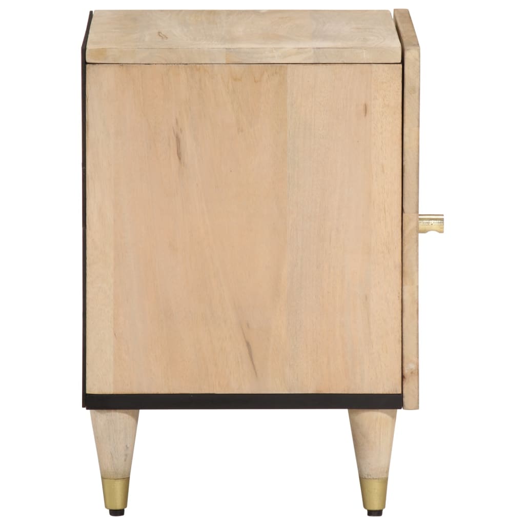 Mesita De Noche De Madera Maciza De Mango 40x33x46 Cm_2