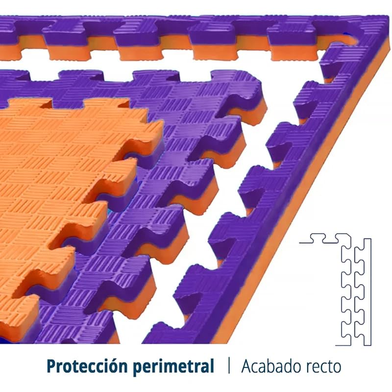 Artatami® Tatami Puzzle 1x1x20 Mm Naranja - Lila Pack Ahorro【10 Unidades】gimnasios - Fitness - Pilates - Yoga_5