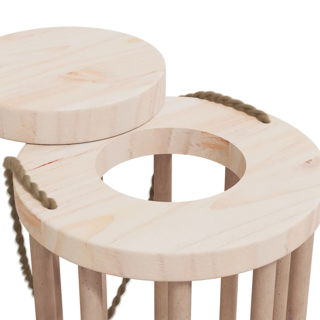 Vidaxl Comedero De Heno Para Conejos Madera Maciza Abeto Ø15x25,5 Cm_5