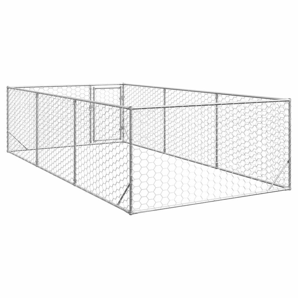 Caseta Para Perros De Exterior Con Puerta 2x4x1 M De Acero Galvanizado_4