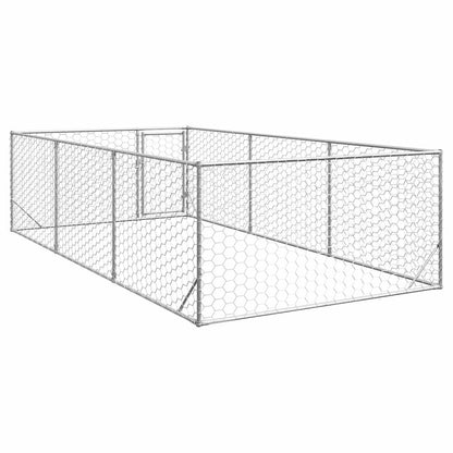 Caseta Para Perros De Exterior Con Puerta 2x4x1 M De Acero Galvanizado_4