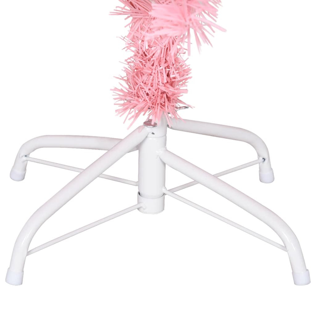 Vidaxl Árbol De Navidad Artificial Con Soporte Pvc Rosa 150 Cm_4