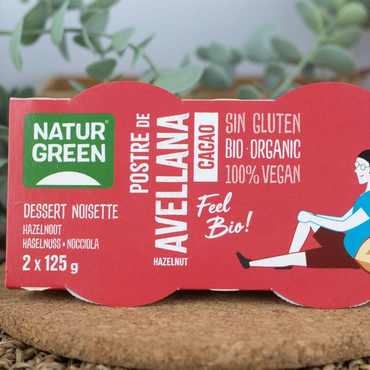 Sobremesa de Avelã e Cacau NaturGreen, 2 x 125 g