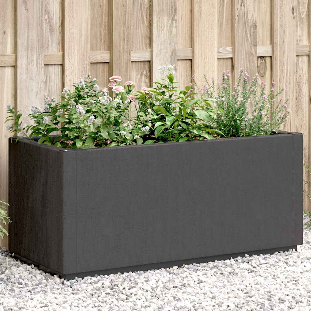 Caja De Flores De Jardín Gris Oscuro_1