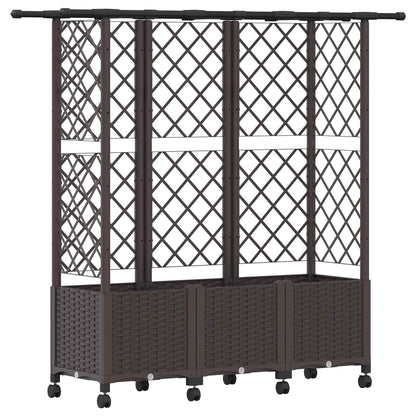 Cama Elevada Con Trellis Y Techo Marrón 163,5 X 40 X 142 Cm Pp_0