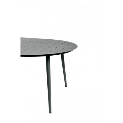 Inari Mesa De Jardín Ovalada De Aluminio Negro Para 6 Personas 180x120xh75cm- Mobiliario De Jardín_1