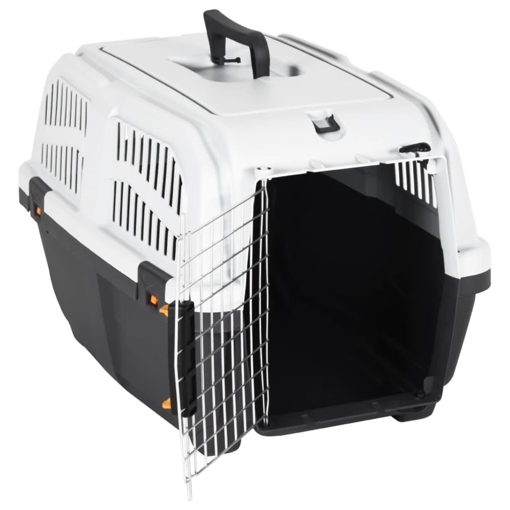 Vidaxl Transportín De Mascotas Puerta Metal Polipropileno 60x40x39 Cm_0