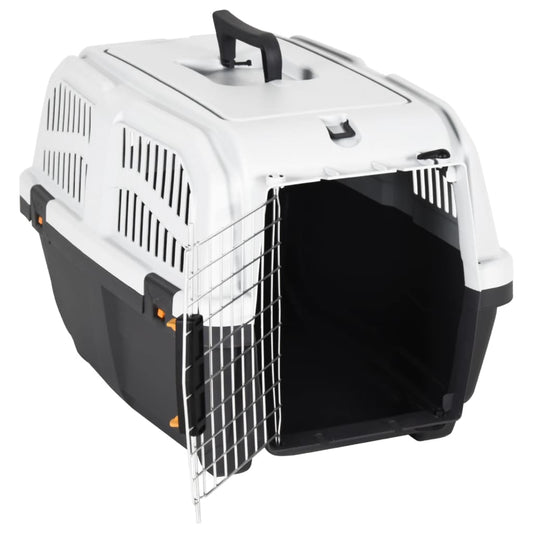 Vidaxl Transportín De Mascotas Puerta Metal Polipropileno 60x40x39 Cm_0
