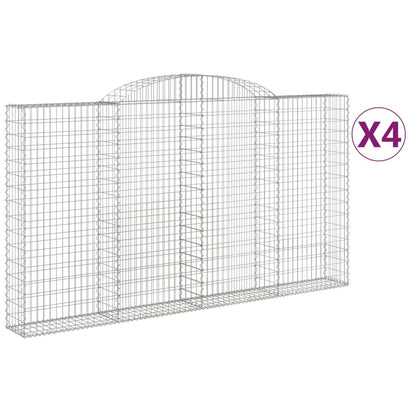 Cestas De Gaviones 4 Uds Forma De Arco Hierro 300x30x160/180 Cm_0