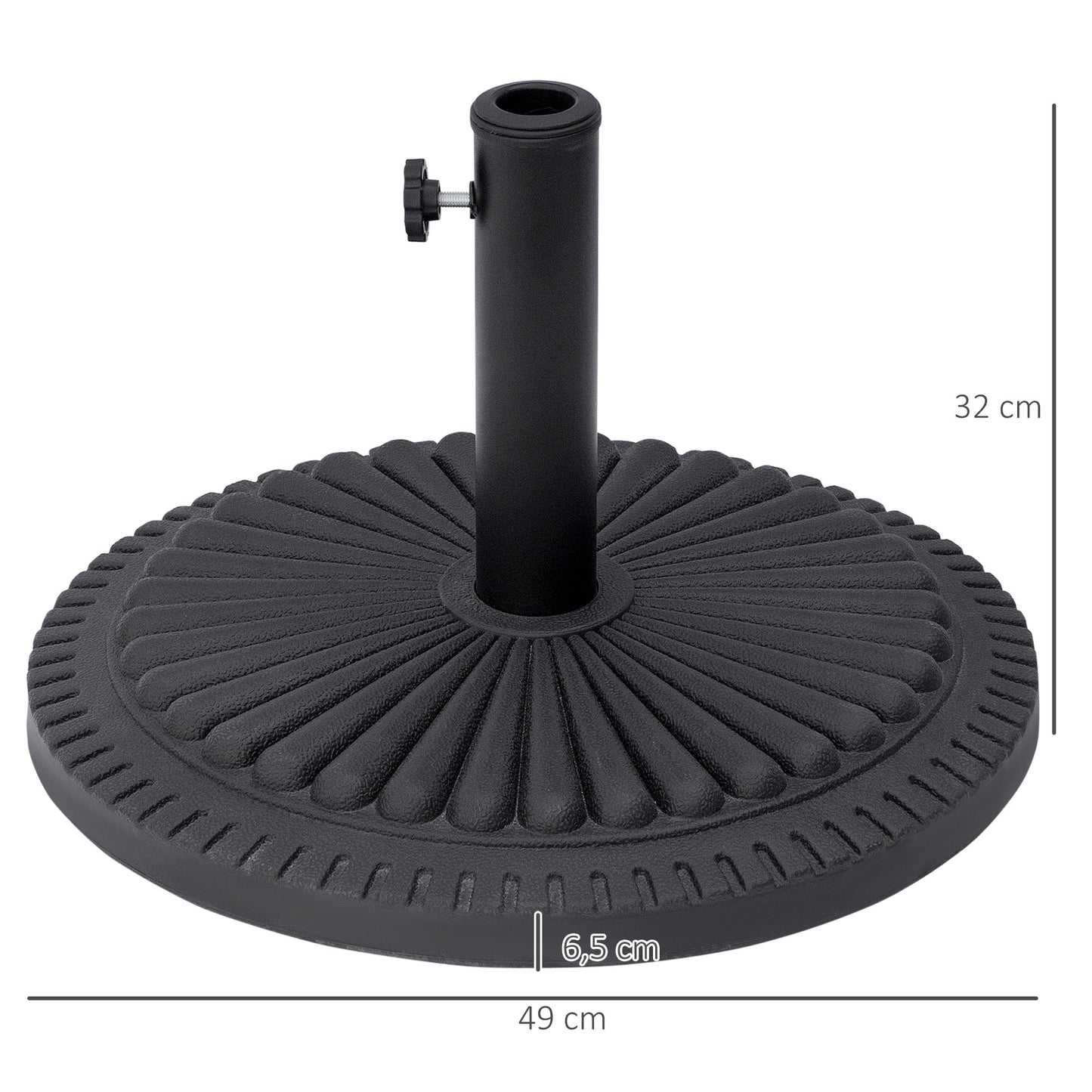 Outsunny Base Para Sombrilla Jardín Peso 14kg Para Postes De 35/38/48mm Ø49x32cm_2