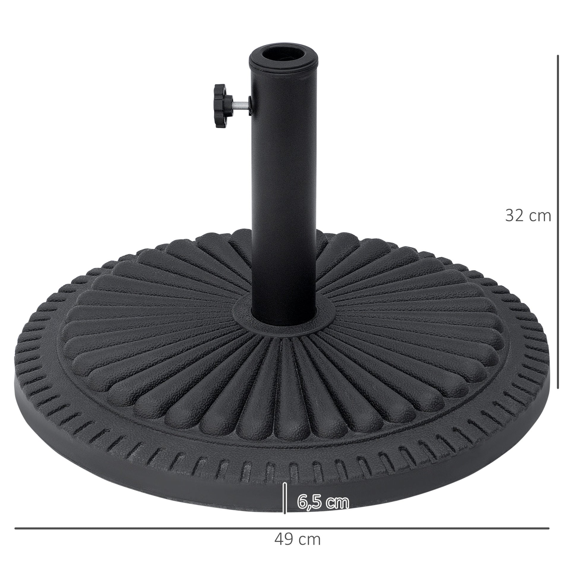 Outsunny Base Para Sombrilla Jardín Peso 14kg Para Postes De 35/38/48mm Ø49x32cm_2