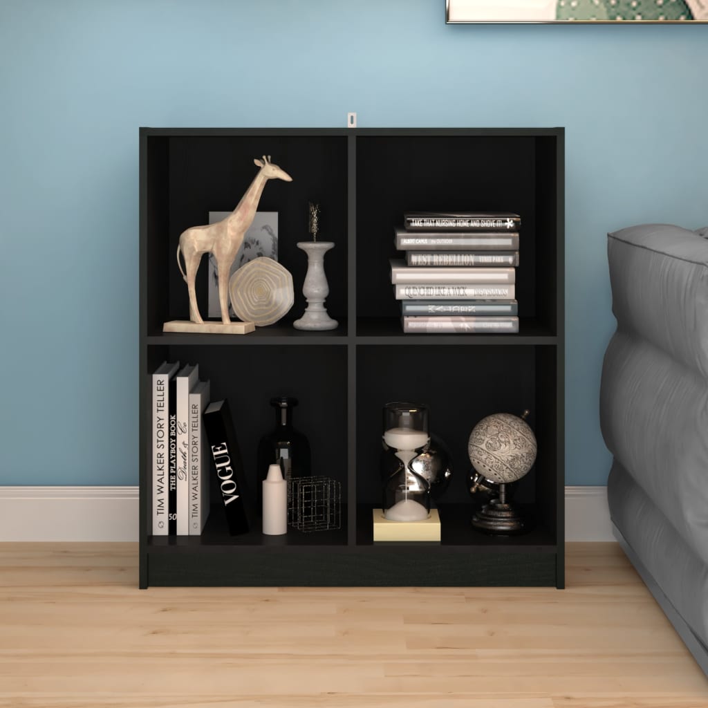Aparador Madera Maciza De Pino Negro 70x33x76 Cm / Vetonek_3