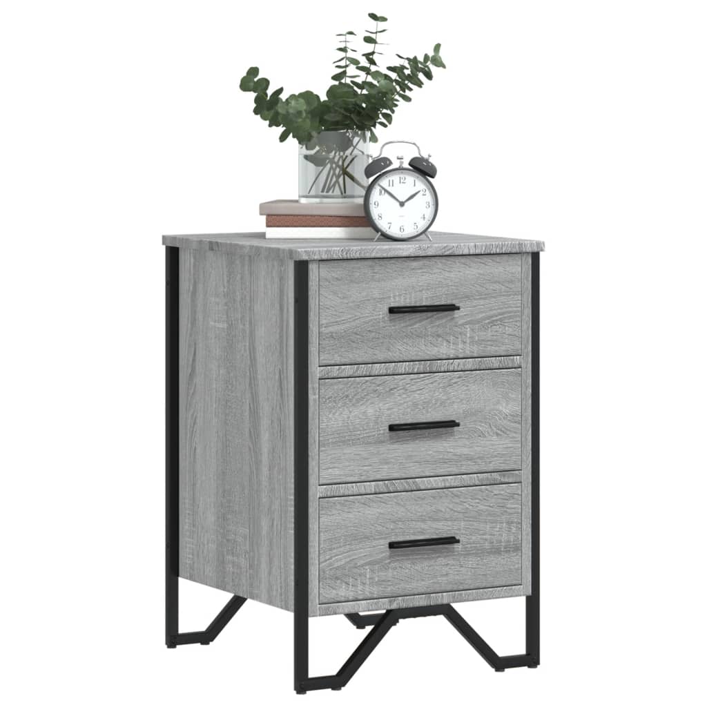 Mesita De Noche Madera De Ingeniería Gris Sonoma 40x41x60 Cm_2