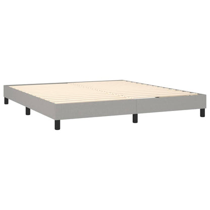 Cama Box Spring Colchón Y Luces Led Tela Gris Claro 180x200 Cm / Vetonek_1