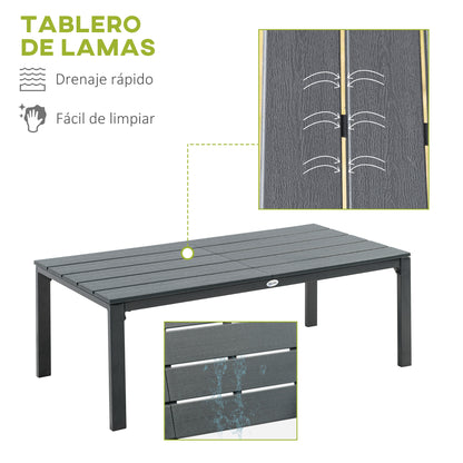 Outsunny Conjunto De Muebles De Jardín 4 Piezas Mesa Banco 2 Sillas Con Cojines_5
