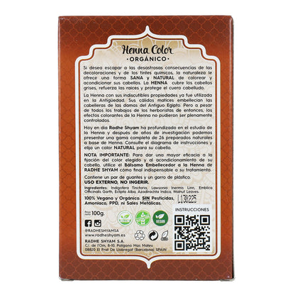 Radhe Shyam Corante Henna Castanho Médio em Pó 100 g
