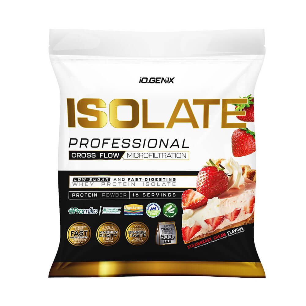 Isolate Profesional - 500g - Nata Y Fresa - Proteína De Aislado De Suero Isolate - Io.genix_0
