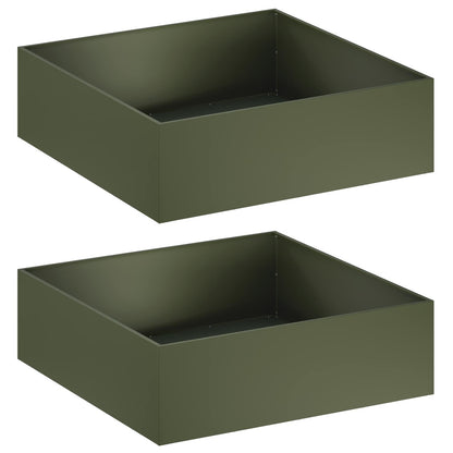 Macetero De Jardín 2 Uds. Verde Oliva 80 X 80 X 30 Cm_0