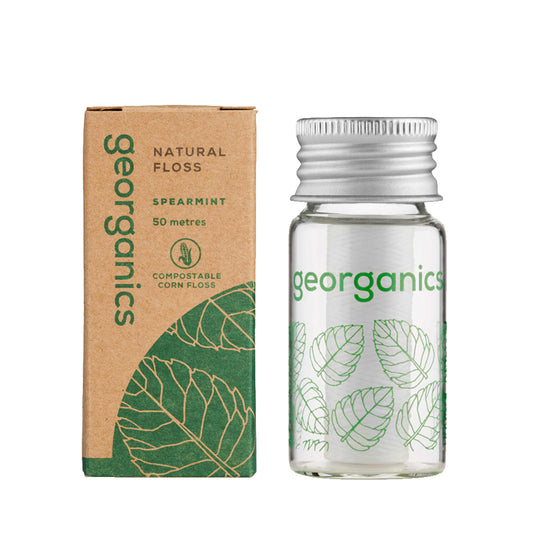 Fio dentário vegan reciclável - Hortelã-pimenta, Georganics 50m