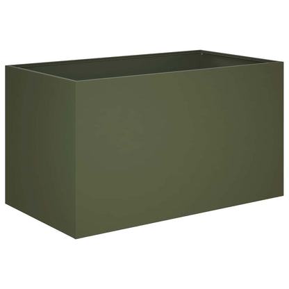 Macetero De Jardín 2 Uds. Verde Oliva 100 X 50 X 50 Cm_2