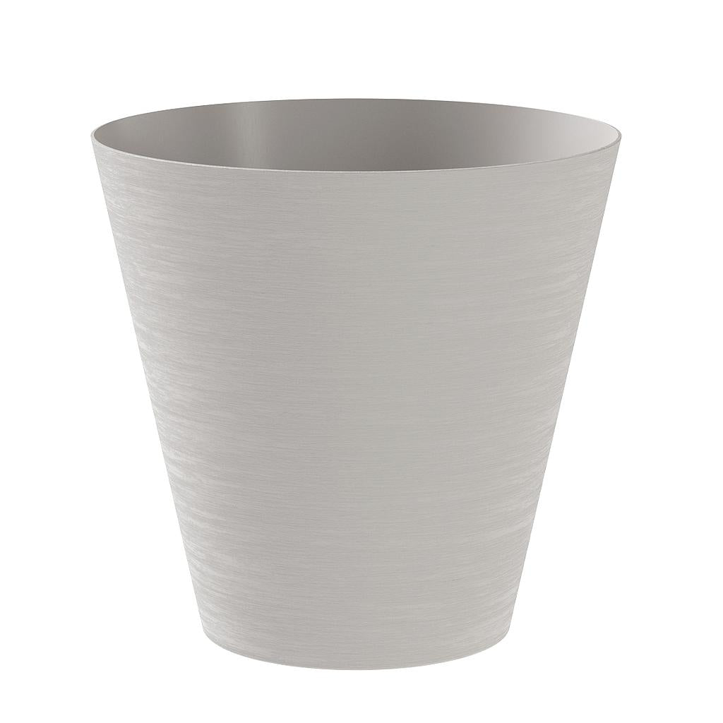 Teraplast Macetero De Plástico Reciclado Hoop Blanco 20cm Con Depósito De Agua_0