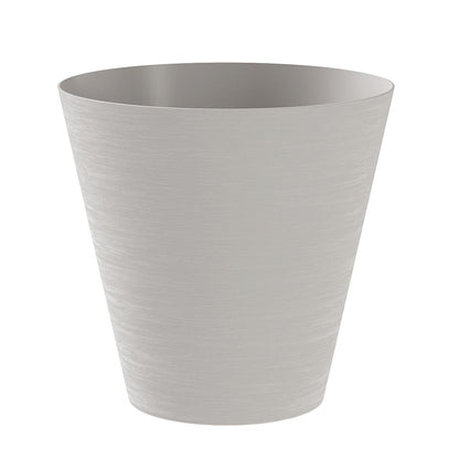 Teraplast Macetero De Plástico Reciclado Hoop Blanco 20cm Con Depósito De Agua_0