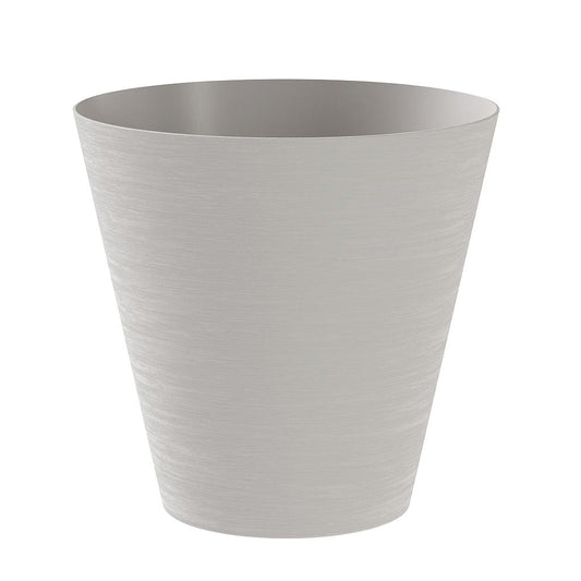 Teraplast Macetero De Plástico Reciclado Hoop Blanco 20cm Con Depósito De Agua_0