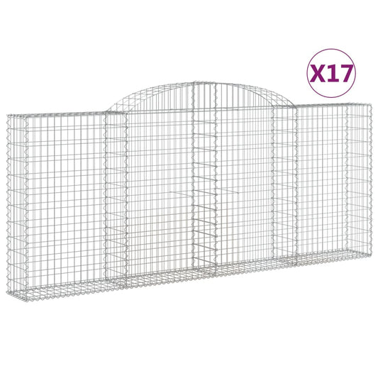 Cestas Gaviones 17 Uds Forma De Arco Hierro 300x30x120/140 Cm_0