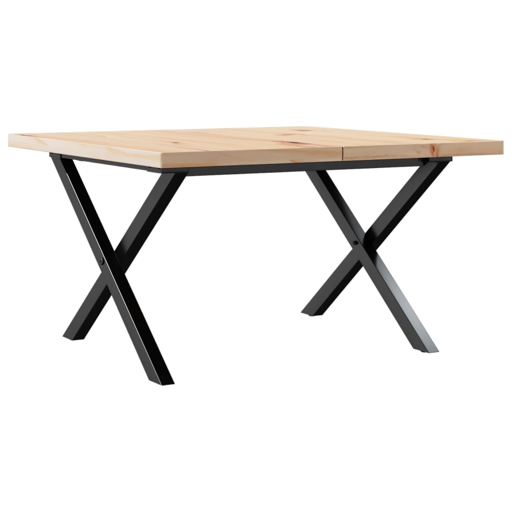 Mesa De Centro Marco X Madera Maciza Pino Y Acero 70x70x40,5 Cm_4