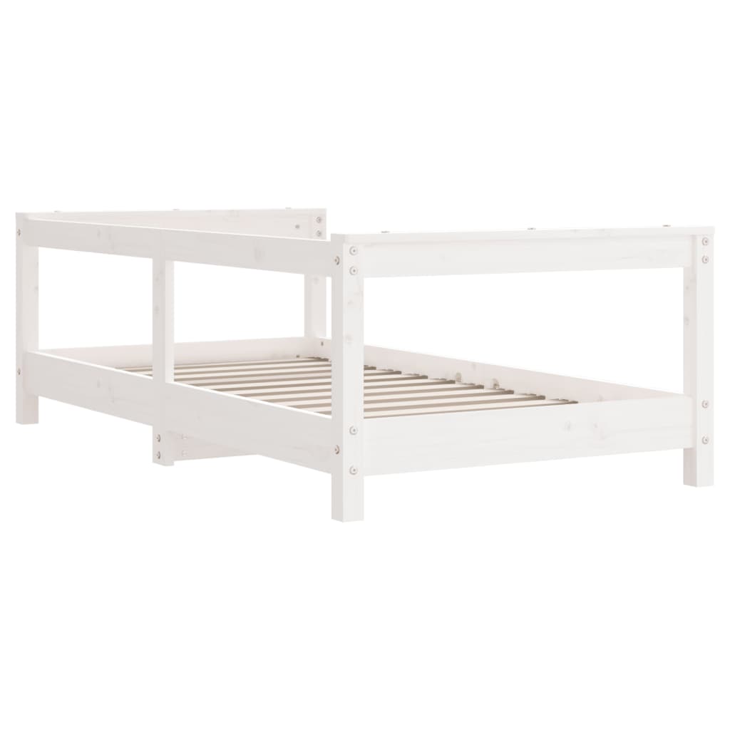 Estructura De Cama Para Niños Madera De Pino Blanco 70x140 Cm / Vetonek_1