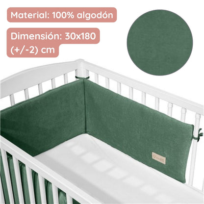 Cotton Color Chichonera Para Cuna 180x30 Velour Algodón Albero Mio | Protección Suave Para Noches Más Tranquilas_3