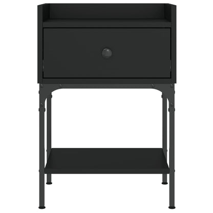 Mesita De Noche Madera De Ingeniería Negro 40,5x31x60 Cm_3