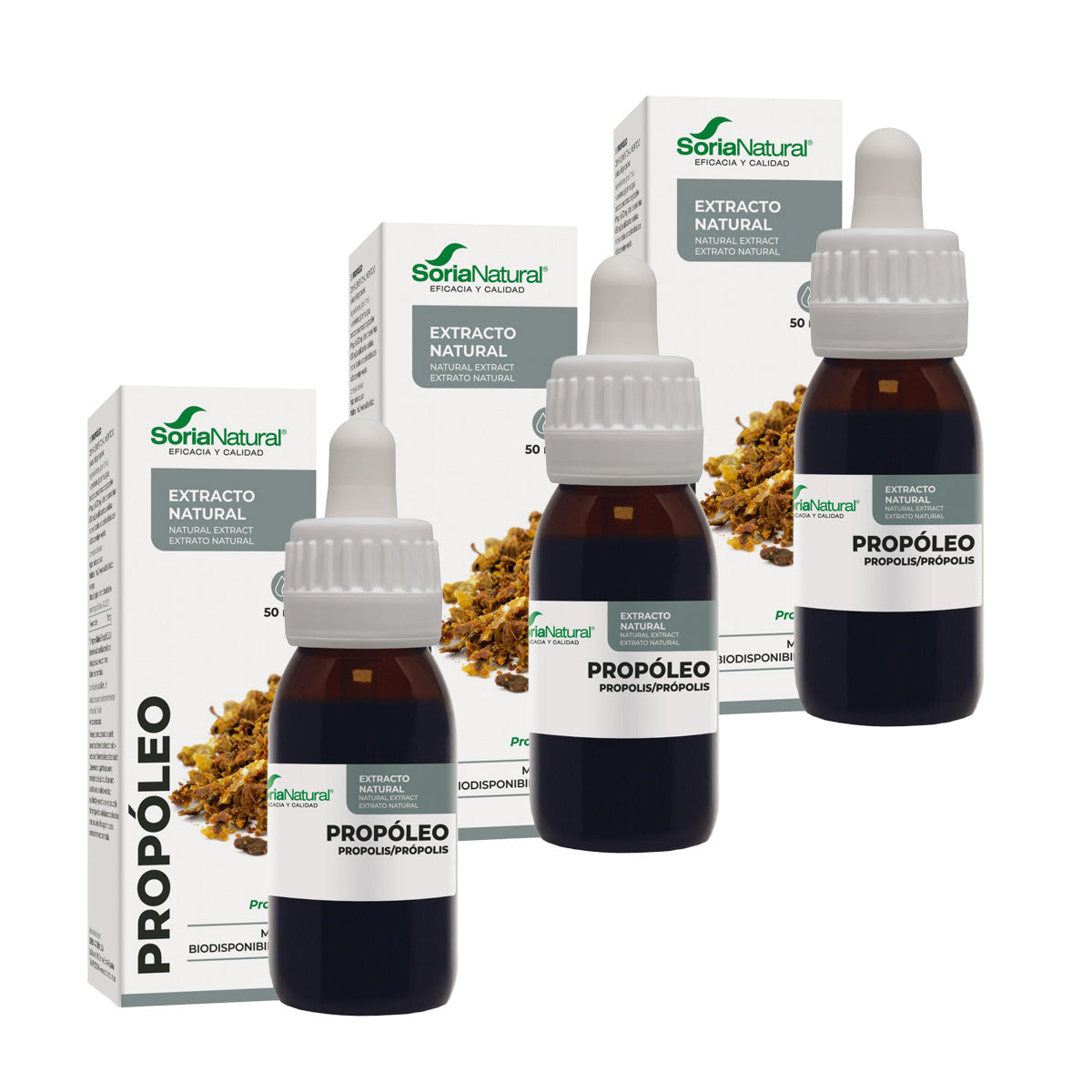 Embalagem 3x Extrato de Própolis XXI Soria Natural 50 ml