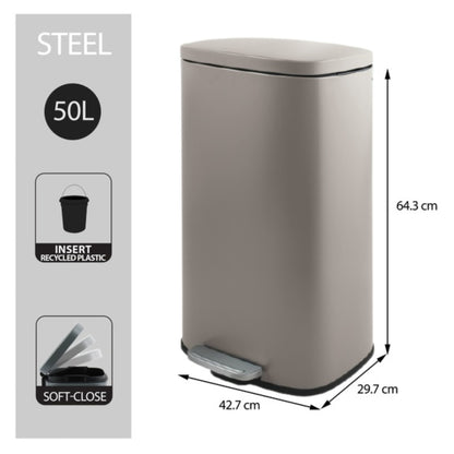 Cubo De Pedal Acero Akira 50l Topo Mate_1