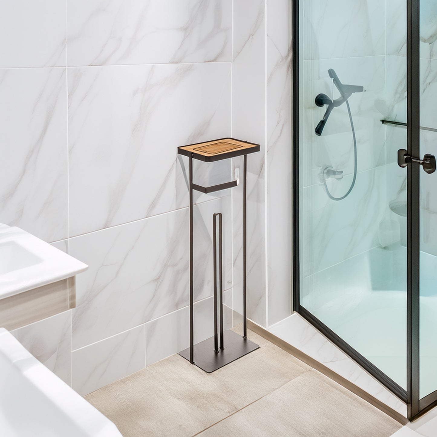 Wellhome - Soporte Para Papel Higiénico, Con Reserva Y Sporte Para Teléfono_3