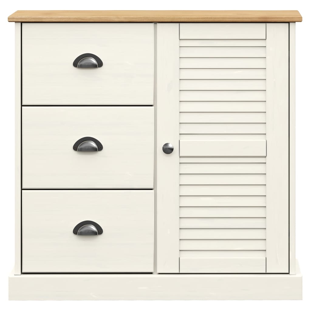 Aparador Con Cajones Vigo Madera Maciza Pino Blanco 78x40x75 Cm / Vetonek_3