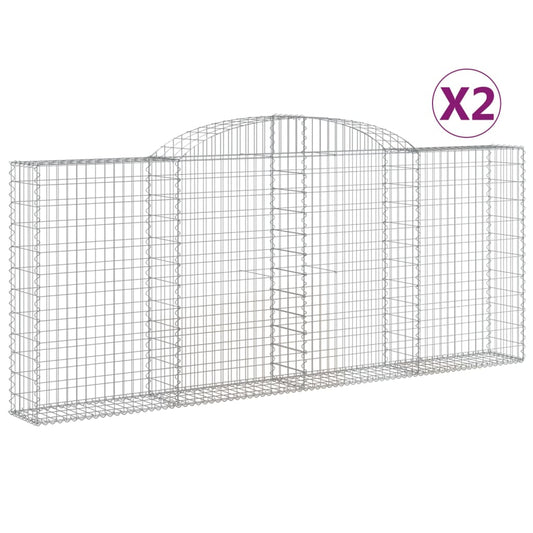 Cestas De Gaviones 2 Uds Forma De Arco Hierro 300x50x120/140 Cm_0