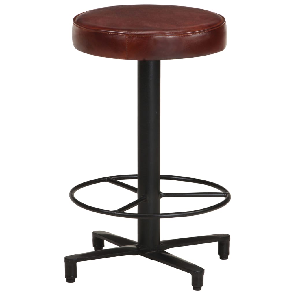 Taburetes De Barra De Cocina 2 Unidades Cuero Auténtico 52 Cm_0