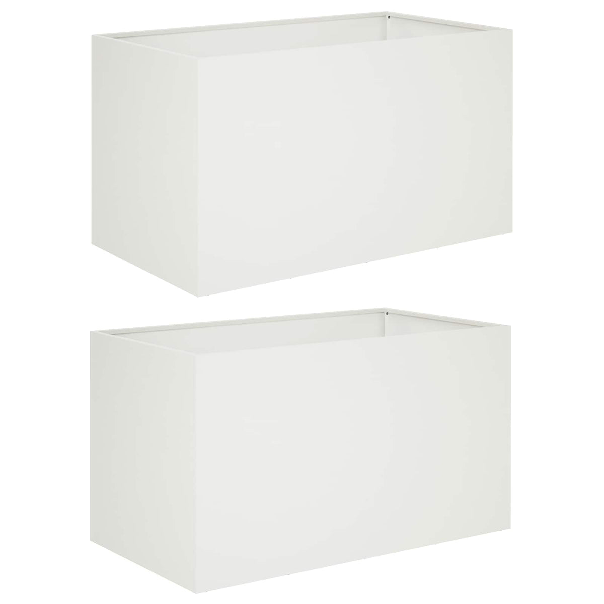 Macetero De Jardín 2 Uds. Blanco 100 X 50 X 50 Cm_0