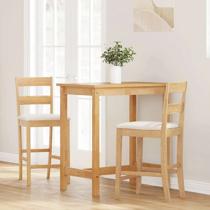 Taburetes De Bar Con Cojines 2 Uds Madera Maciza Natural Caucho_1