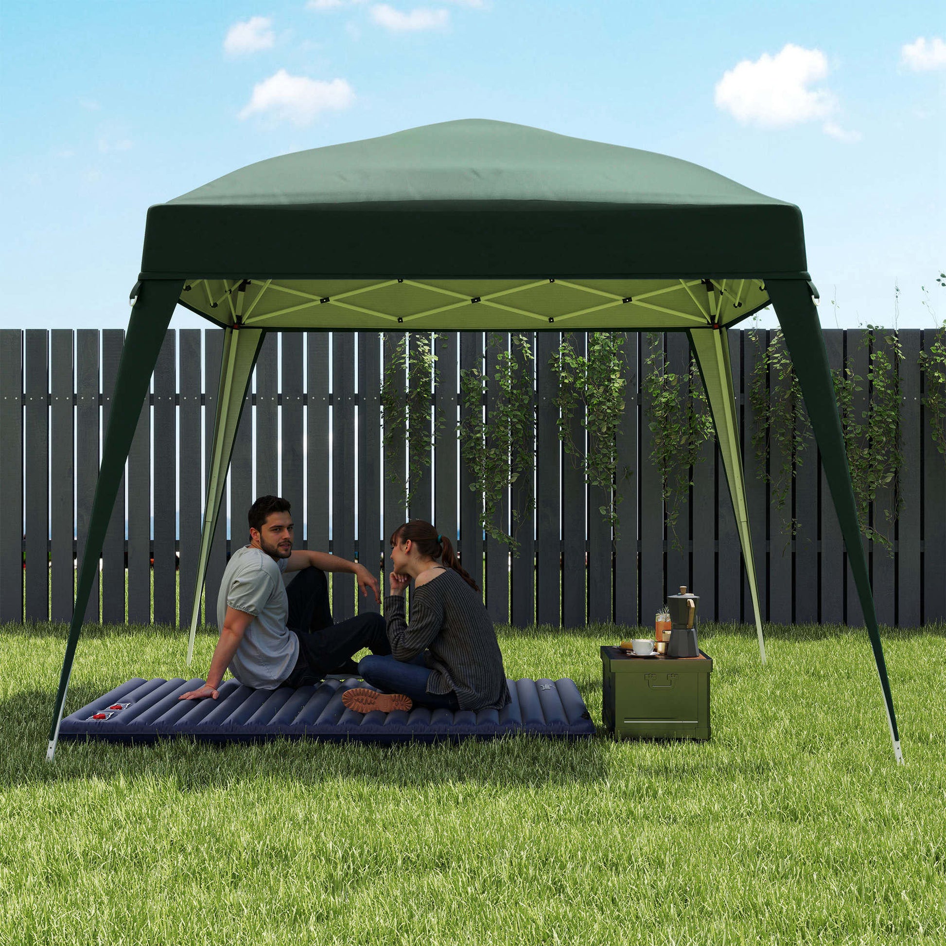 Outsunny Toldo De Recambio Para Carpa Plegable 2,4x2,4m Protección Upf 50+ Verde_5