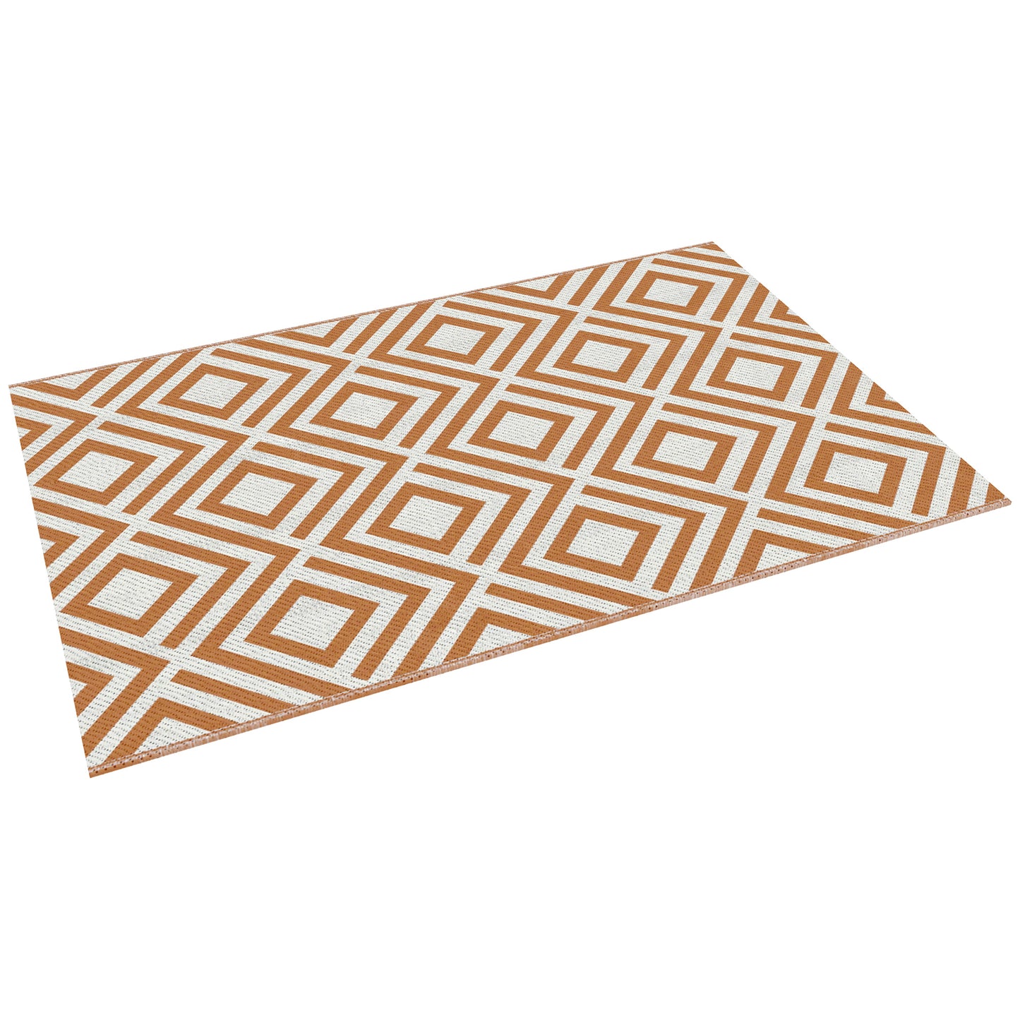 Outsunny Alfombra Exterior Reversible 182x274cm Para Terraza Balcón Patio Rojo_3