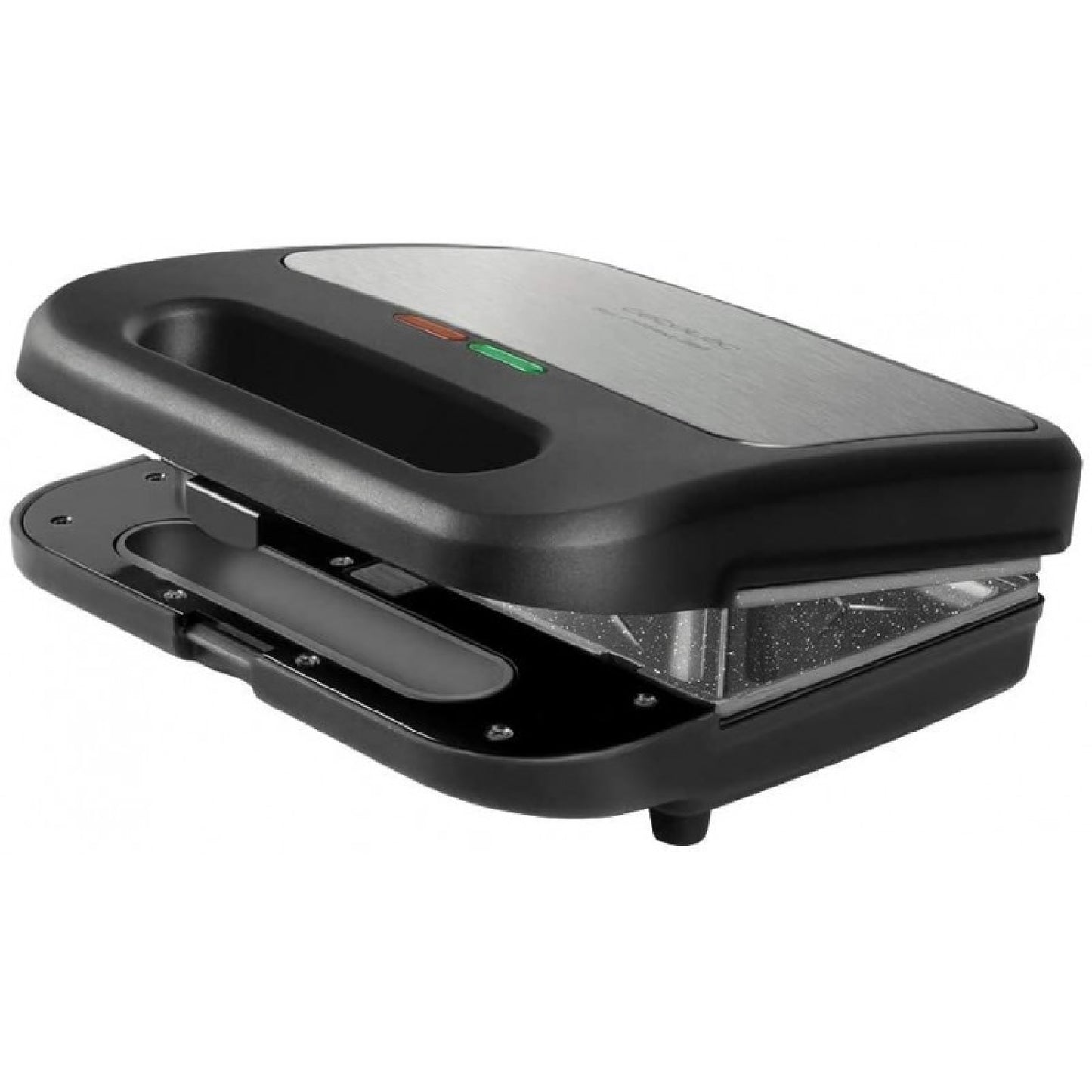 Sandwichera Rock´ntoast 3in1. 800 W, Capacidad Para 2 Sándwiches, Acabados En Acero Inoxidable, 3 Placa Intercambiables Con Revestimiento De Piedra_0