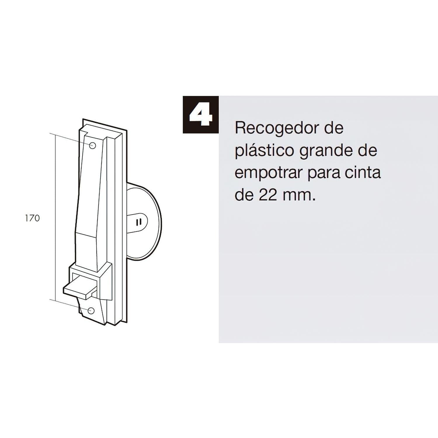 Recogedor Persiana Plastico Grande Cinta 22 Mm._1
