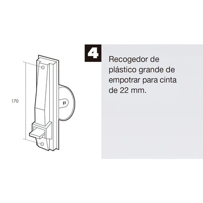 Recogedor Persiana Plastico Grande Cinta 22 Mm.